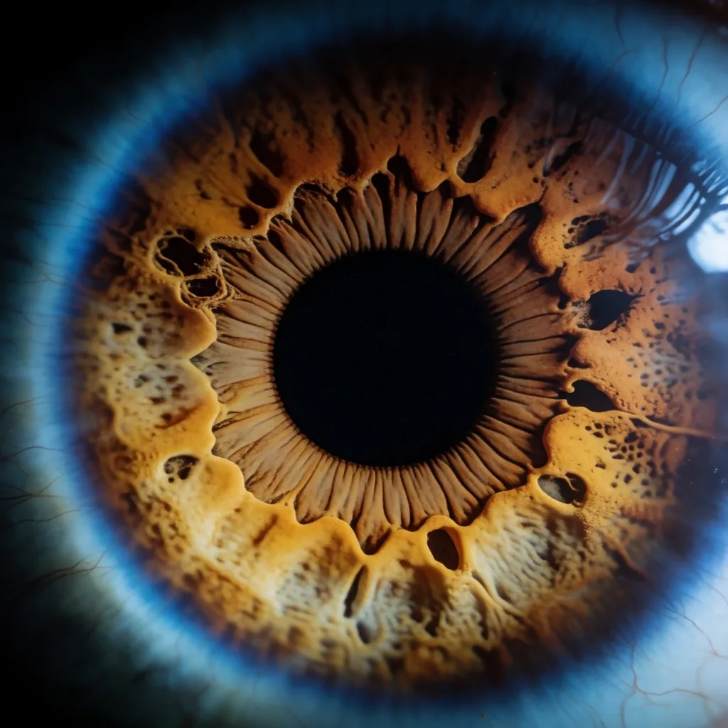 Detalle de iris humano en fotografía macro